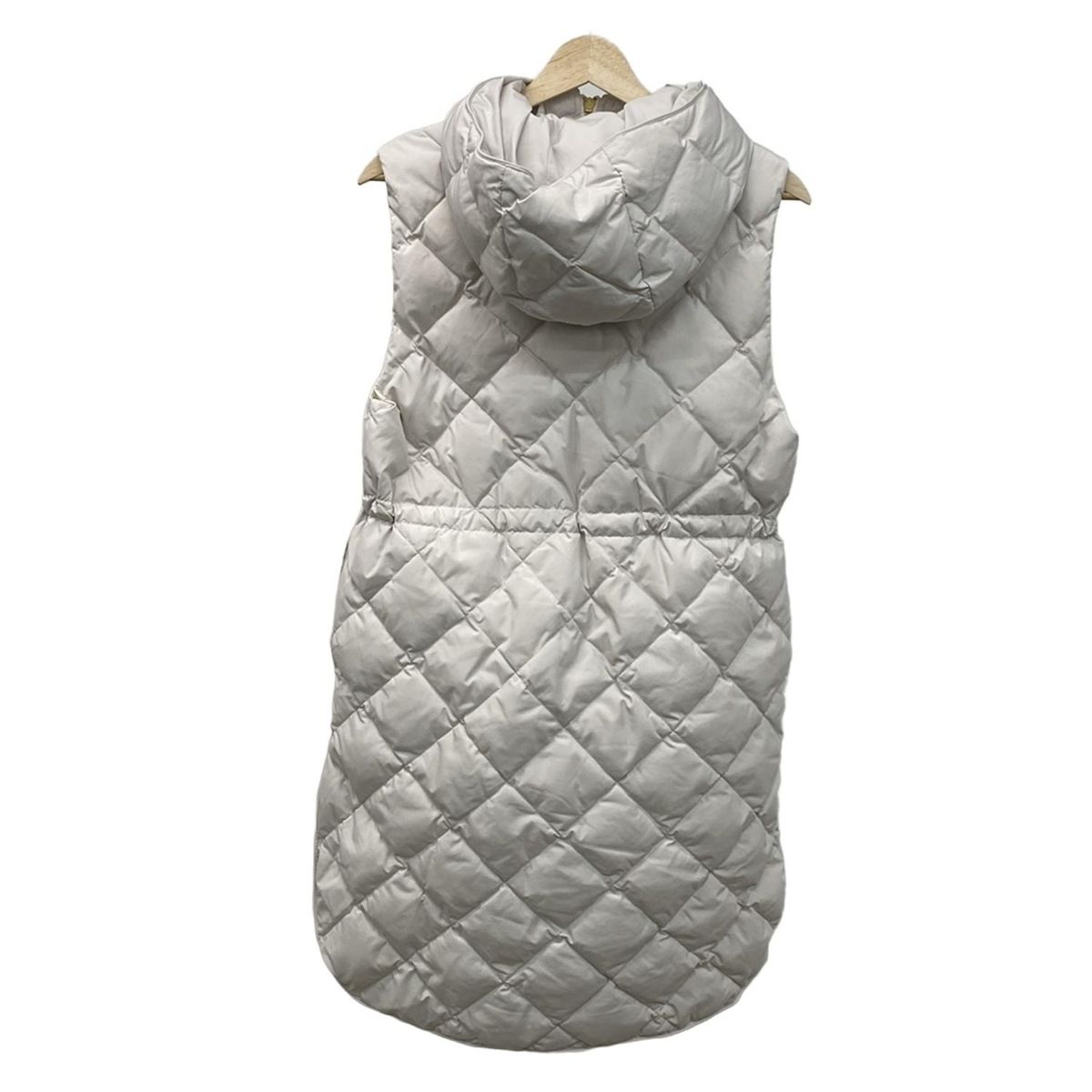 TAION タイオン ダウンベスト レディース - アイボリー LIMONTA ジップアップ ロング丈 秋 冬