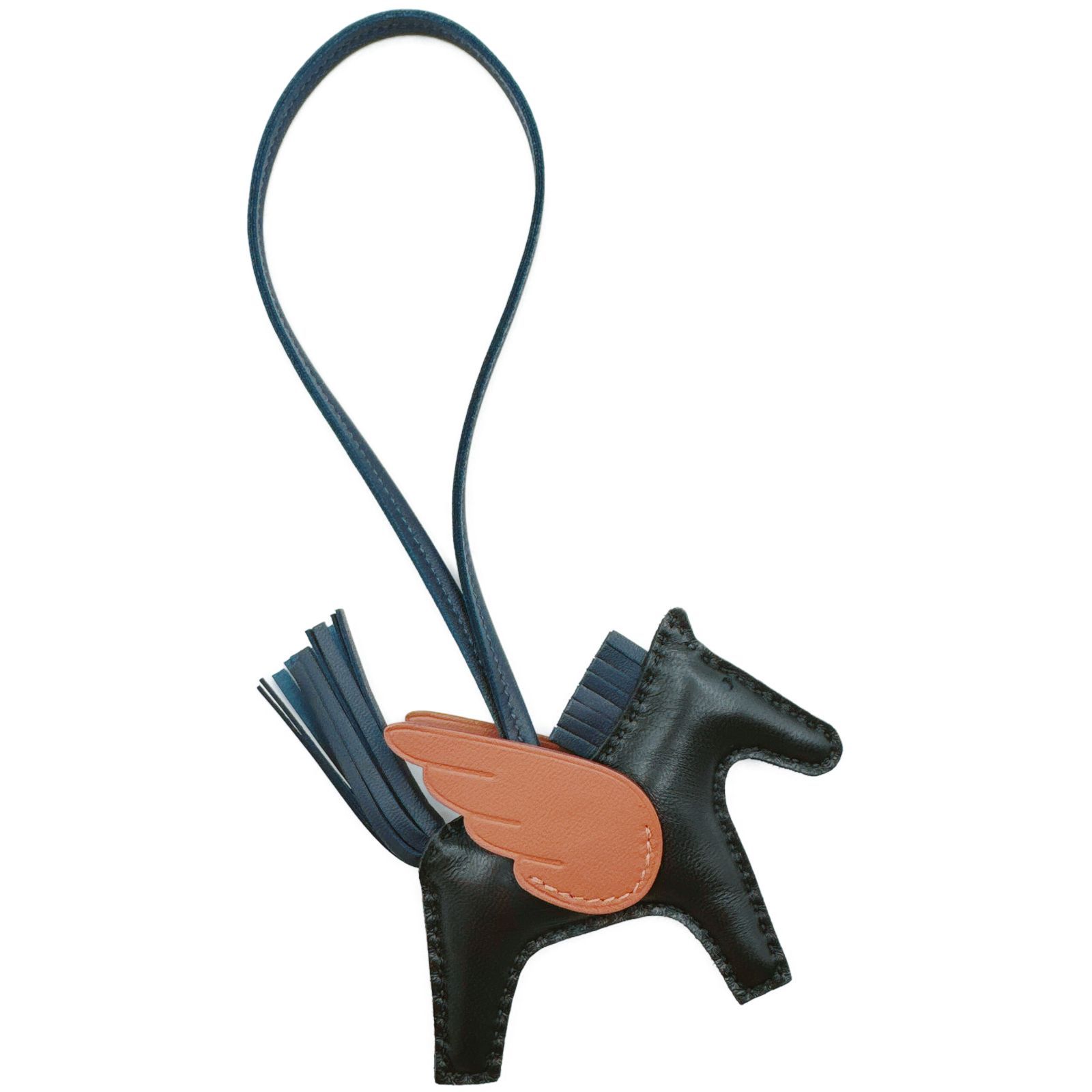 エルメス HERMES ロデオチャームペガサスPM 黒 ゴールド ブルーニュイ アニョーミロ スイフト K刻印 製造 バッグ バッグチャーム