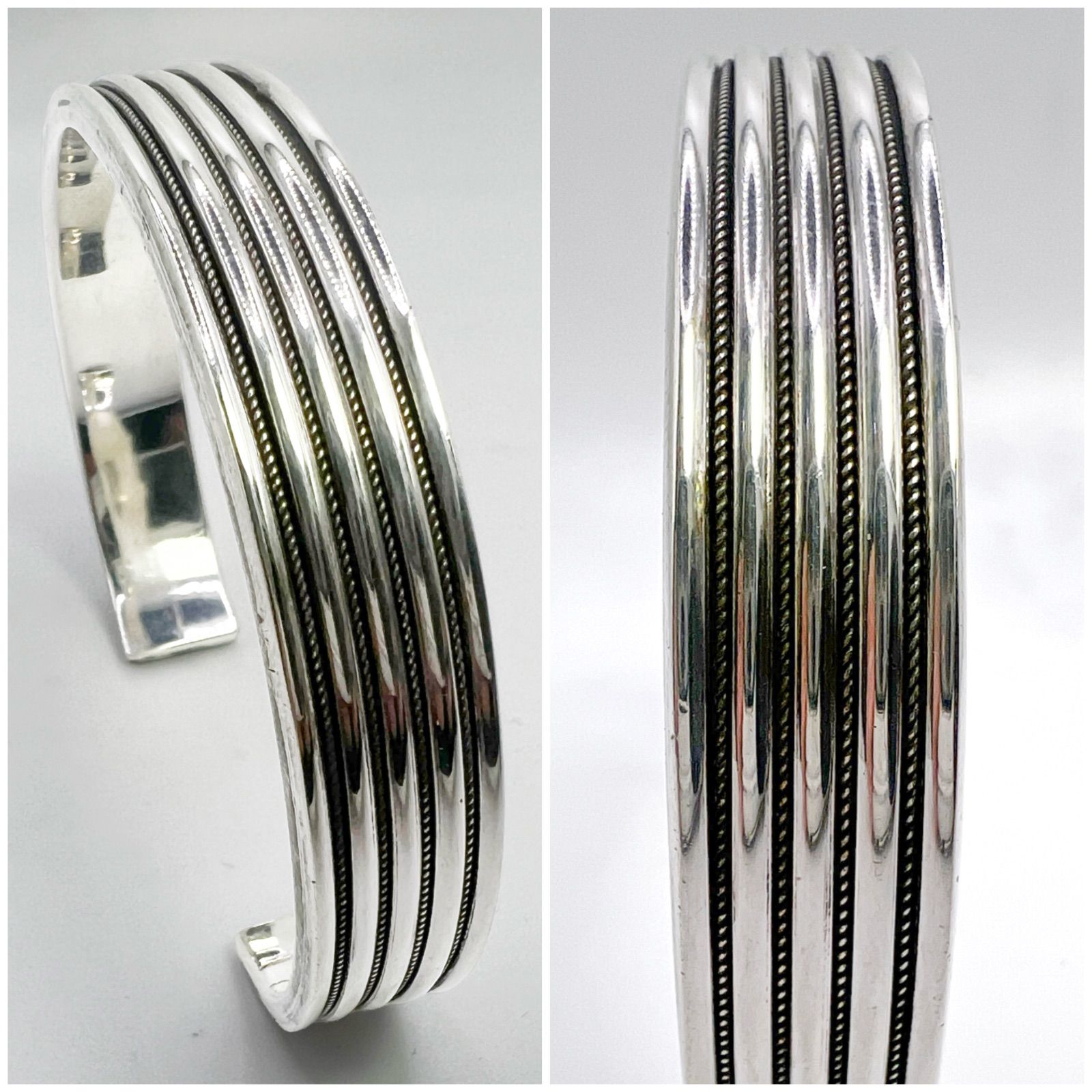  シルバー925 シルバーバングル スターリングシルバー 約41 9 g 銀縄 エッジプレートバングル ネイティブ系 ナバホ インディアンジュエリー ヘビーゲージ ブレスレット バングル リストバンド アクセサリー