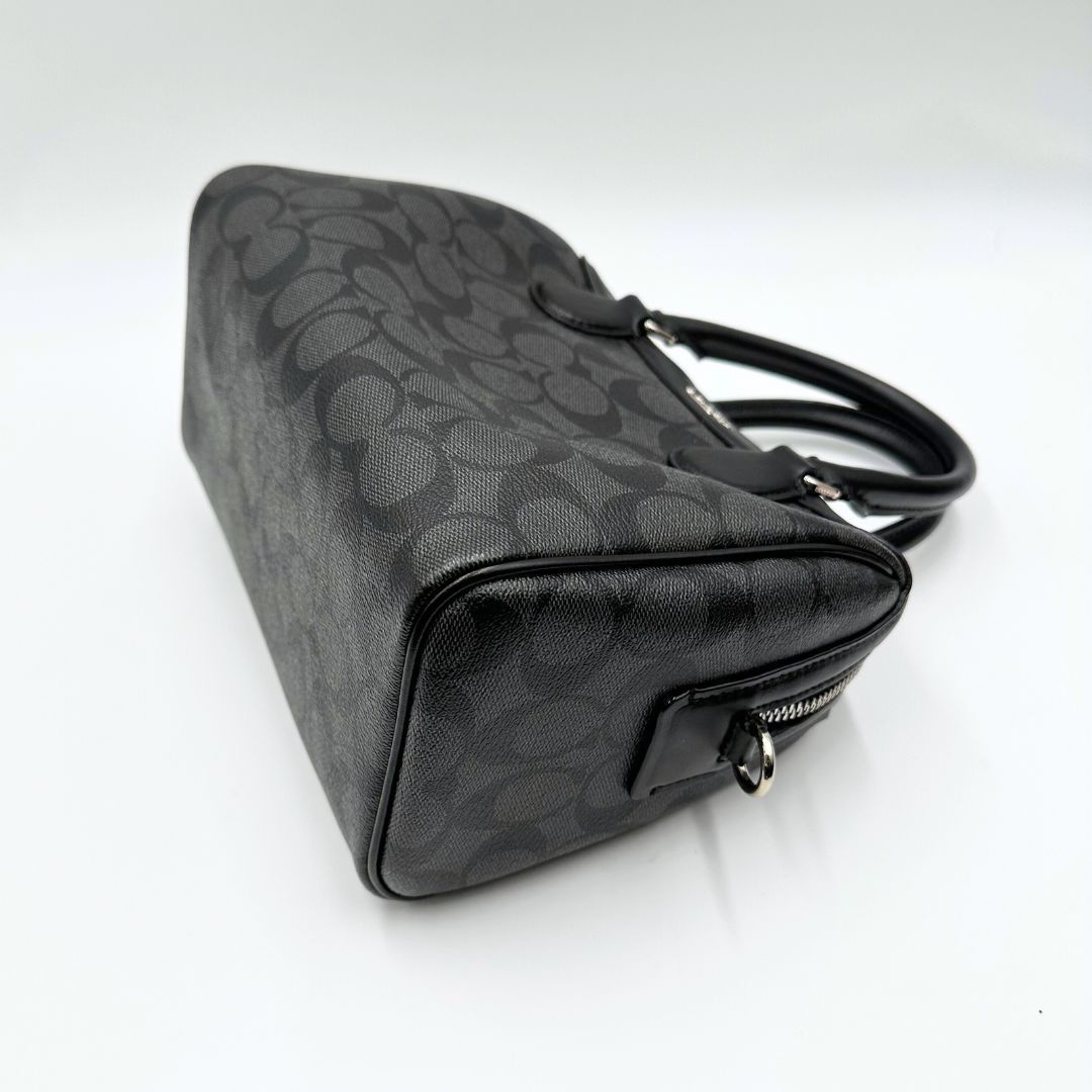 美品】Coach シグネチャー 公式 ミニボストン 2WAY ショルダーバッグ