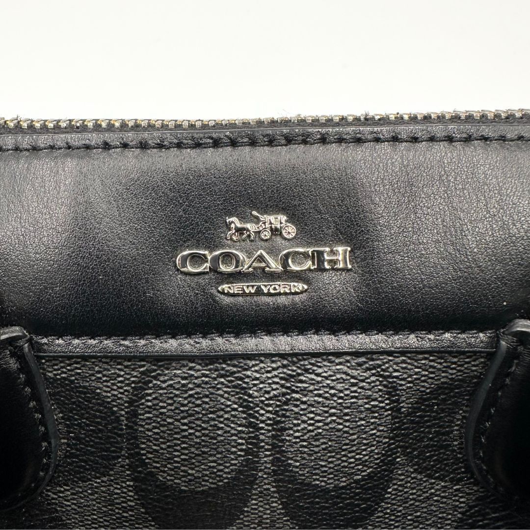 美品】Coach シグネチャー 公式 ミニボストン 2WAY ショルダーバッグ