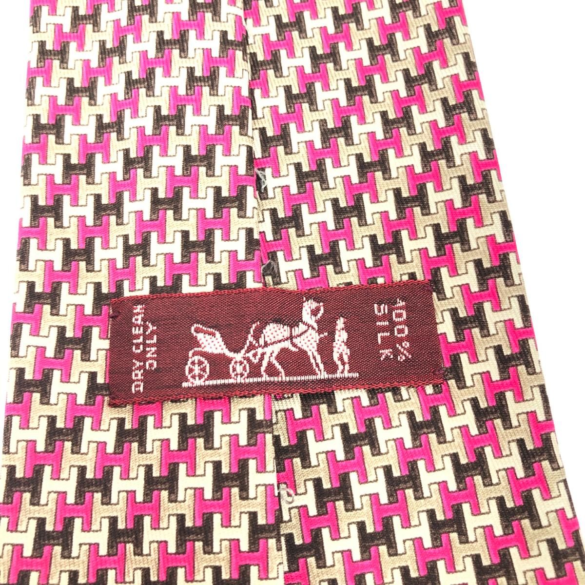 HERMES エルメス ネクタイ H柄/シルク 5425 シルク100％ マルチカラー