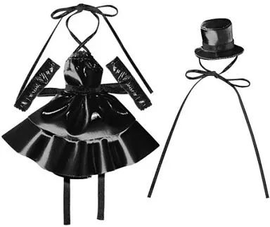 ドール 1 12 小悪魔ゴスワンピース エナメルブラック