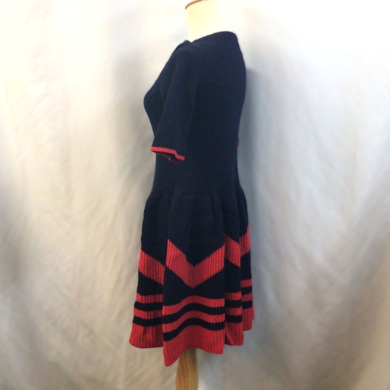 ルイヴィトンXSカシミヤニットワンピース Louis Vuitton ルイヴィトン LV カシミヤ ウール ボードネック ニット