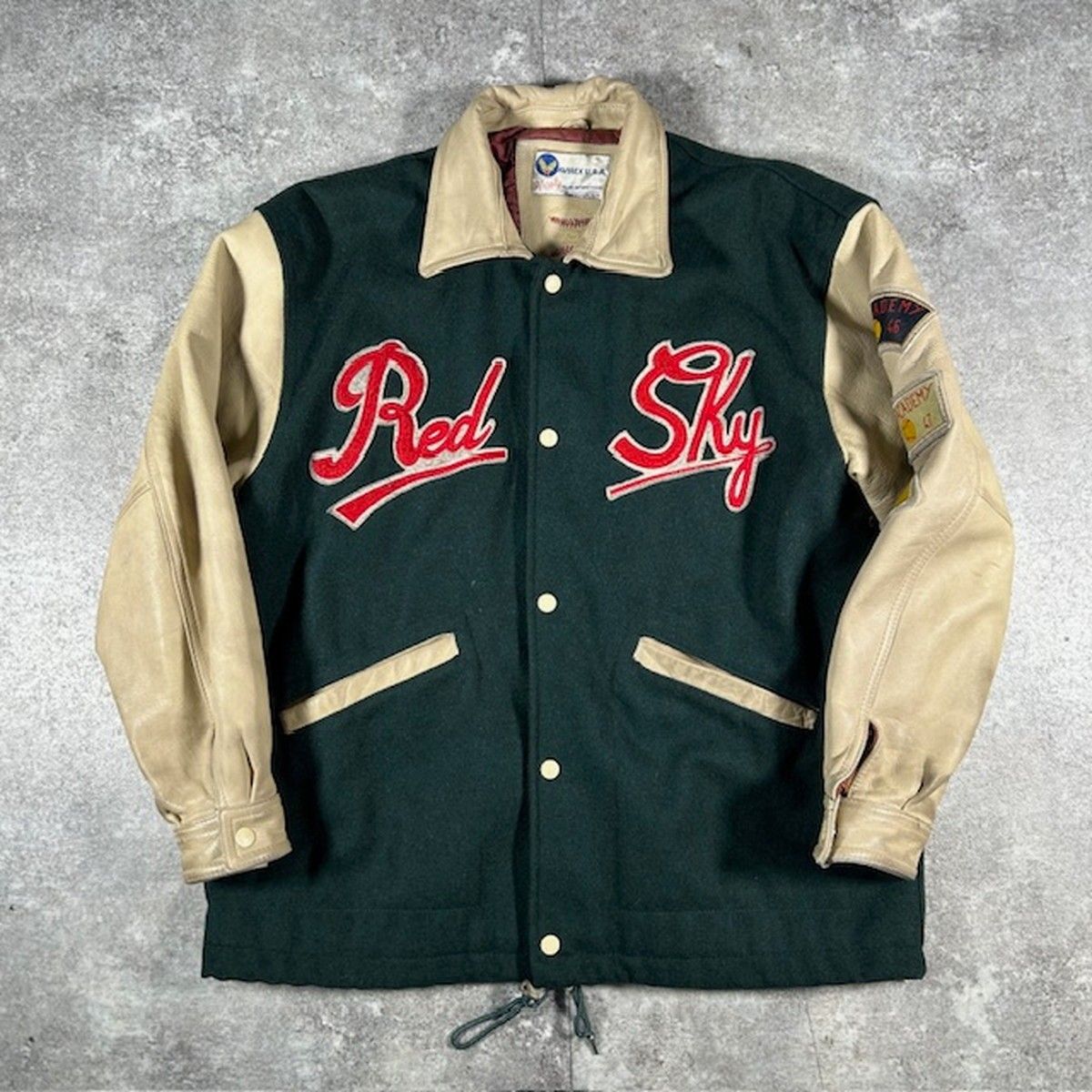 AVIREX アヴィレックス スタジャン RED SKY レザー切り替え ウール 80 90年代 ヴィンテージ ジャケット メンズ