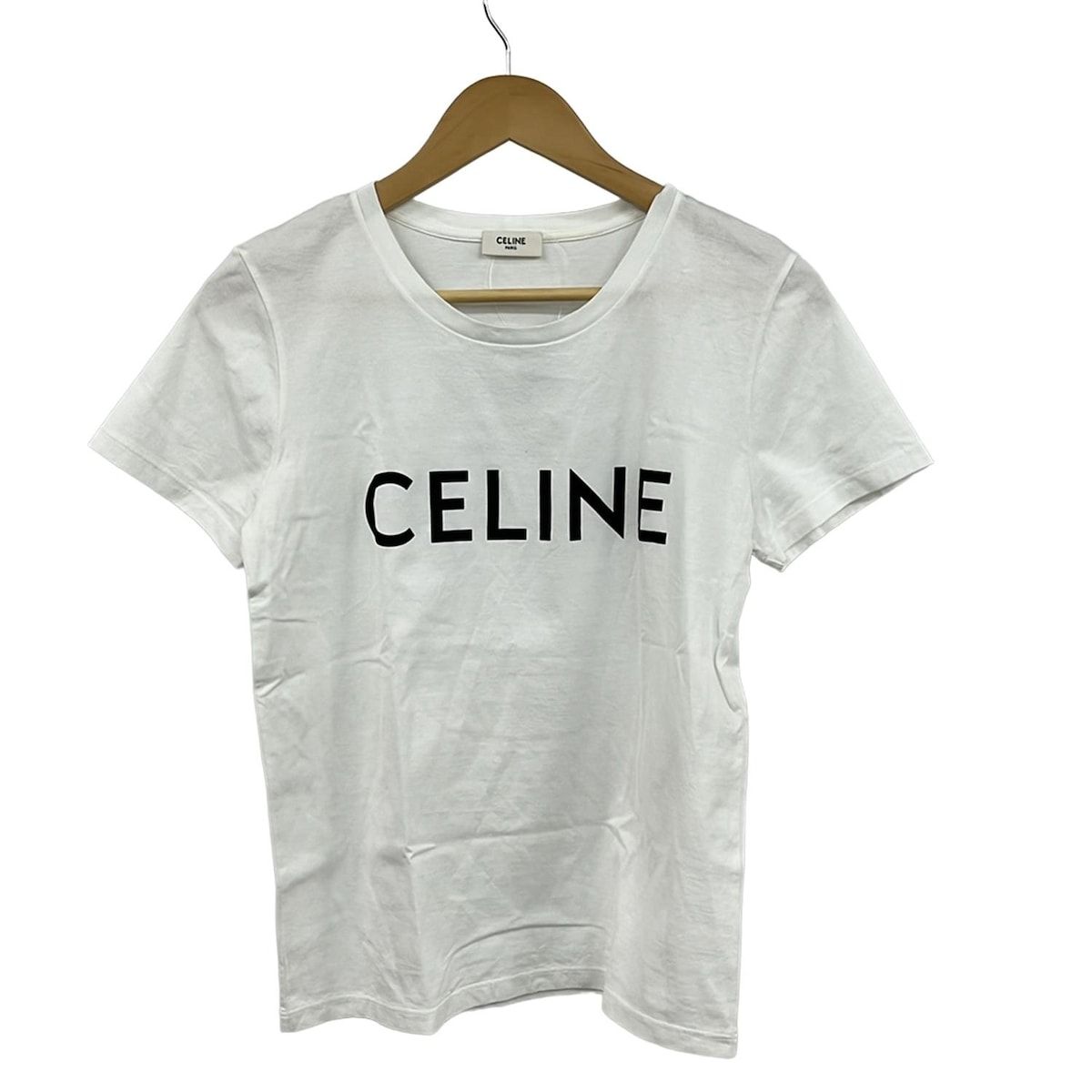 CELINE セリーヌ 半袖Tシャツ サイズS 白 黒 クルーネック ロゴ
