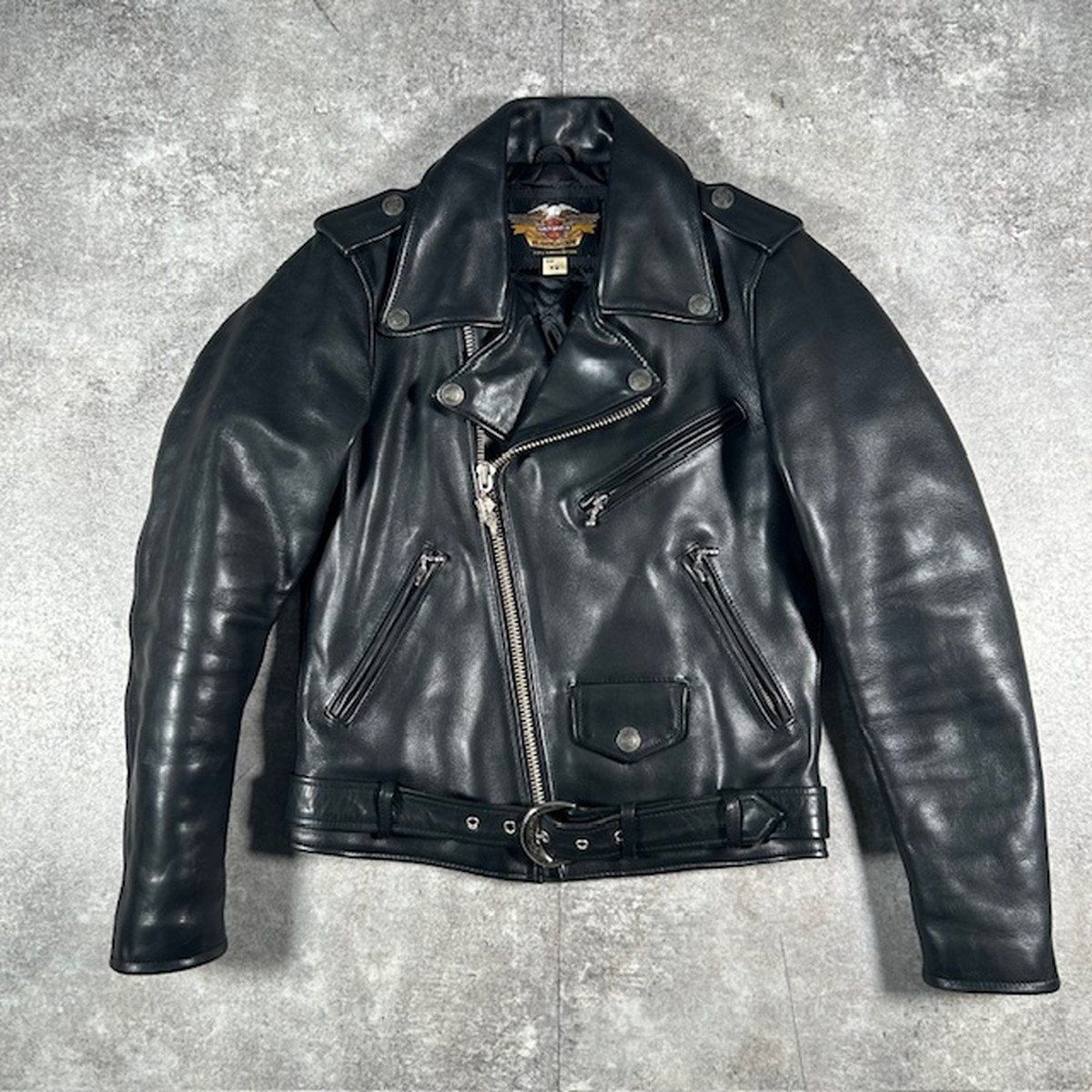 HARLEY DAVIDSON ハーレーダヴィッドソン ブラック レザー ダブル