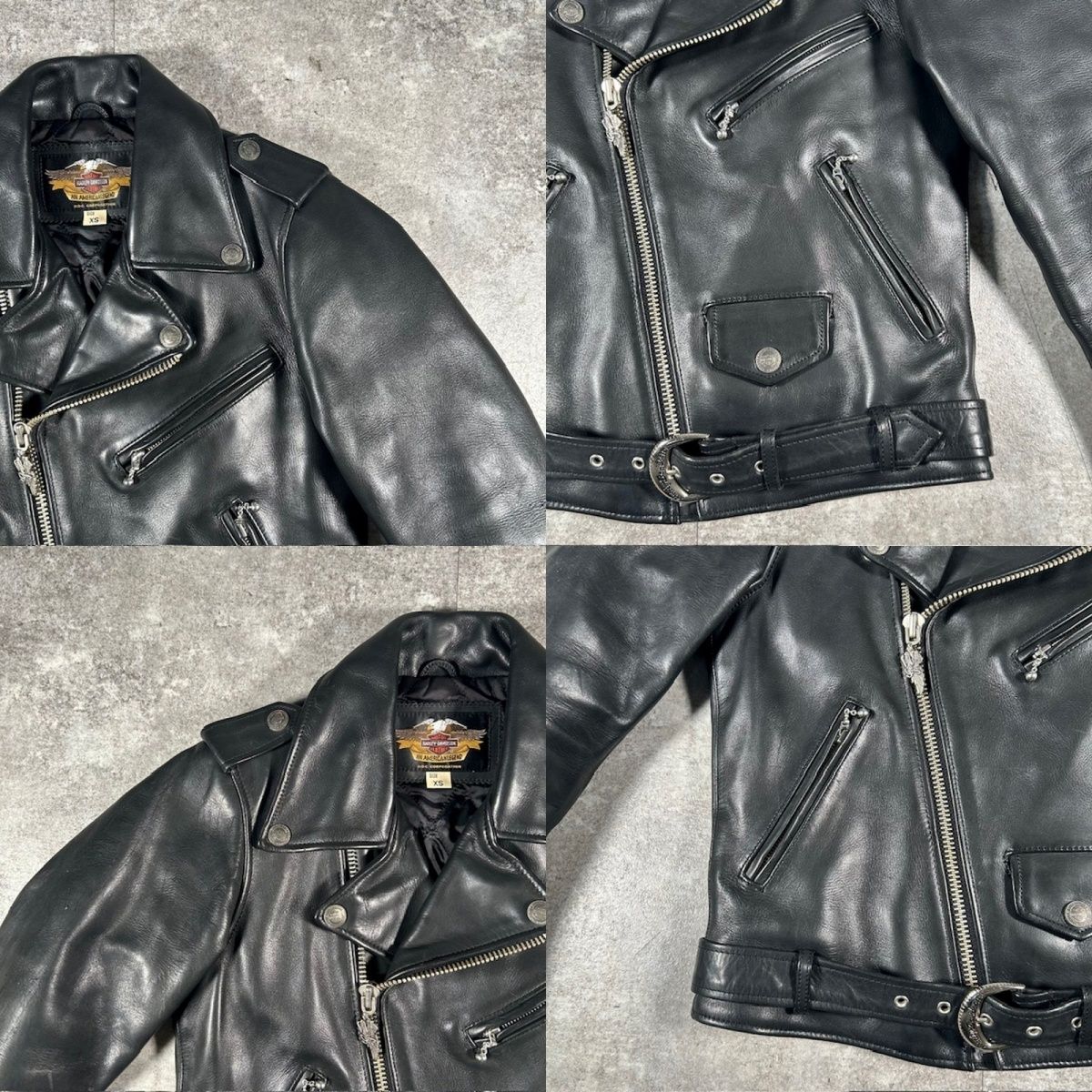 HARLEY DAVIDSON ハーレーダヴィッドソン ブラック レザー ダブル