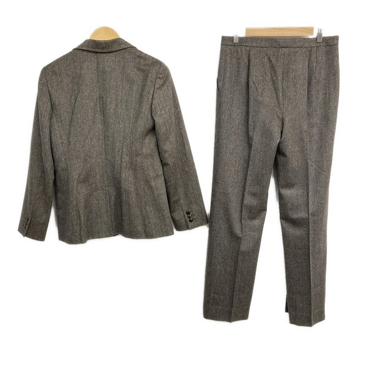 Max Mara マックスマーラ レディースパンツスーツ レディース ダークグレー ダークブラウン ウール スーツパンツ ビジネススーツ スーツ フォーマル