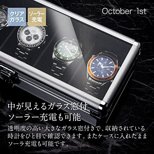  October 1 st 腕時計 ケース 5本用 収納 アルミ ボックス メンズ 時計 持ち運び 保管 インテリア用 Watch Box 耐衝撃 シルバー 自動巻き アクセサリー コレクション トレカケース 硬質ケース 趣味 おもちゃ