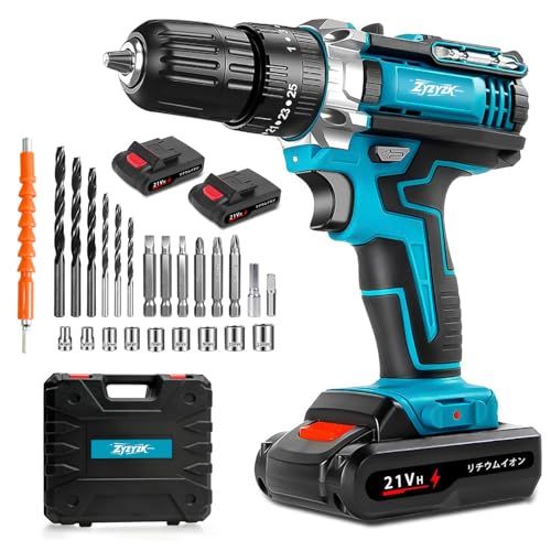 電動ドライバー 21 V高トルク 多用途3モード搭載 電動ドリル インパクト 最大45 N.m 無段変速 二段階スピード 25 3トルク調節 コードレス 充電式 LEDライト 延長アダプター 24種ビットセット スピード調節 正逆転切替 小型軽量 DI