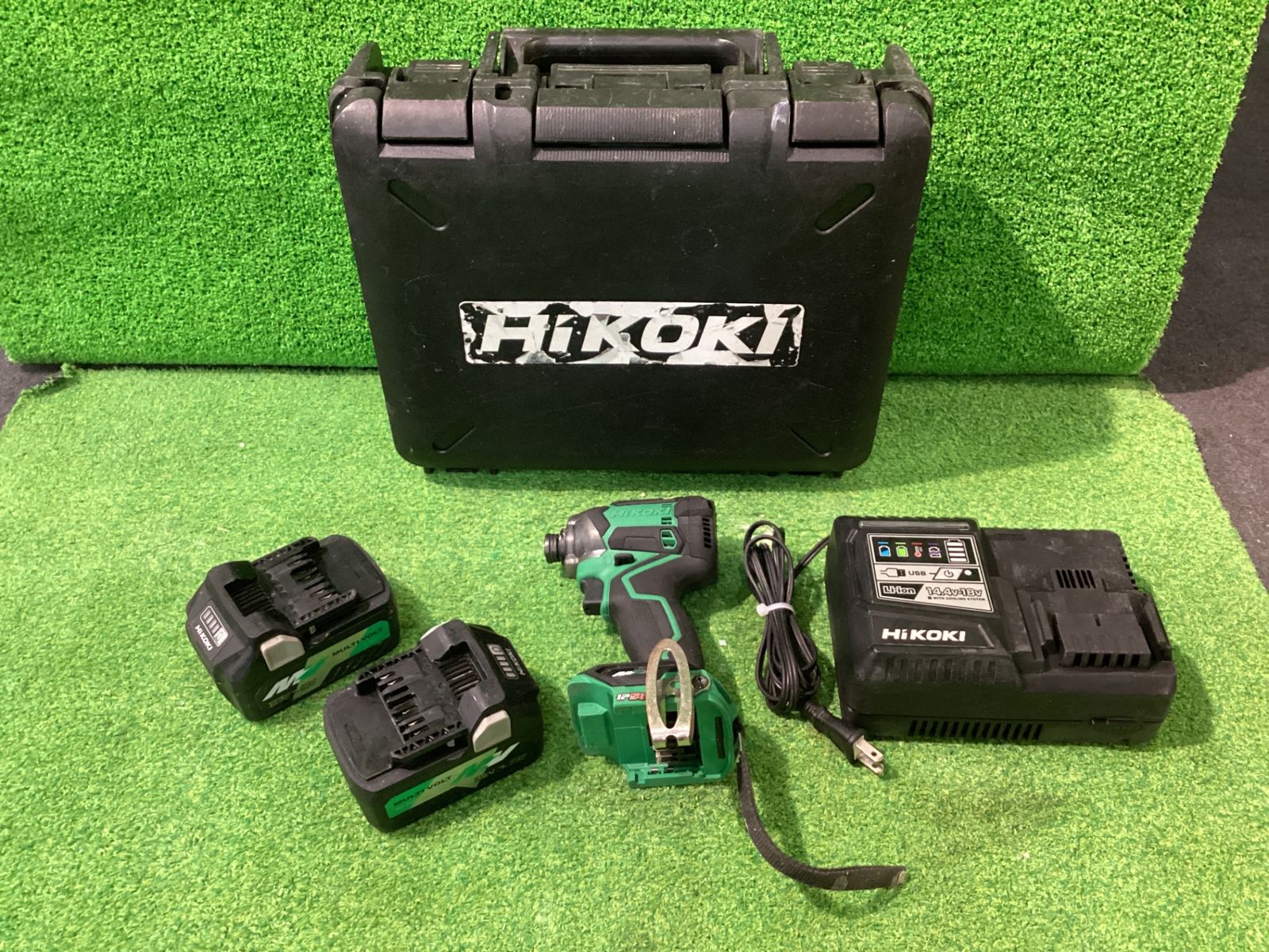 ハイコーキ WH 36 DA インパクトドライバー バッテリ 2 充電器 ケース有 ケースロック片方緩い シ 69