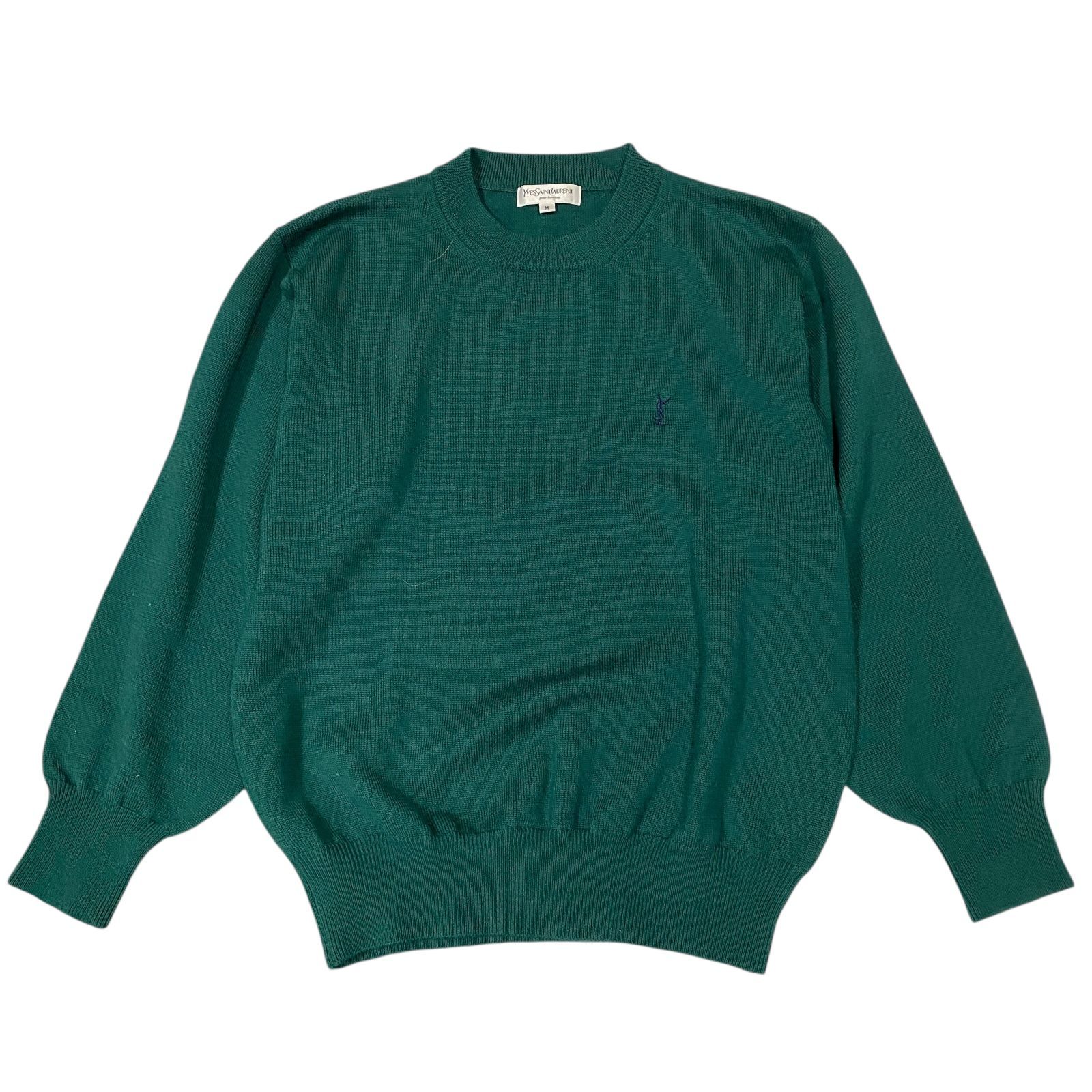 良品 Yves Saint Laurent イヴサンローラン YSLロゴ ウール100% ニット 