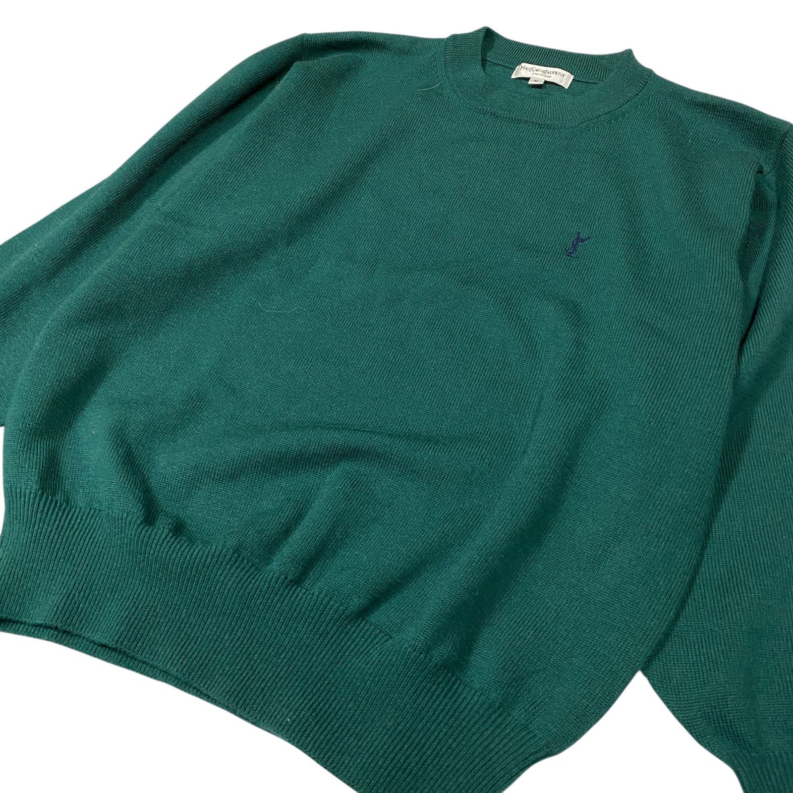 良品 Yves Saint Laurent イヴサンローラン YSLロゴ ウール100% ニット 
