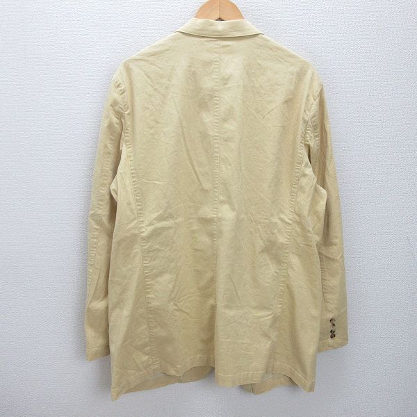H□パパス/Papas リネンブレンド 段返り テーラードジャケット【LL】黄