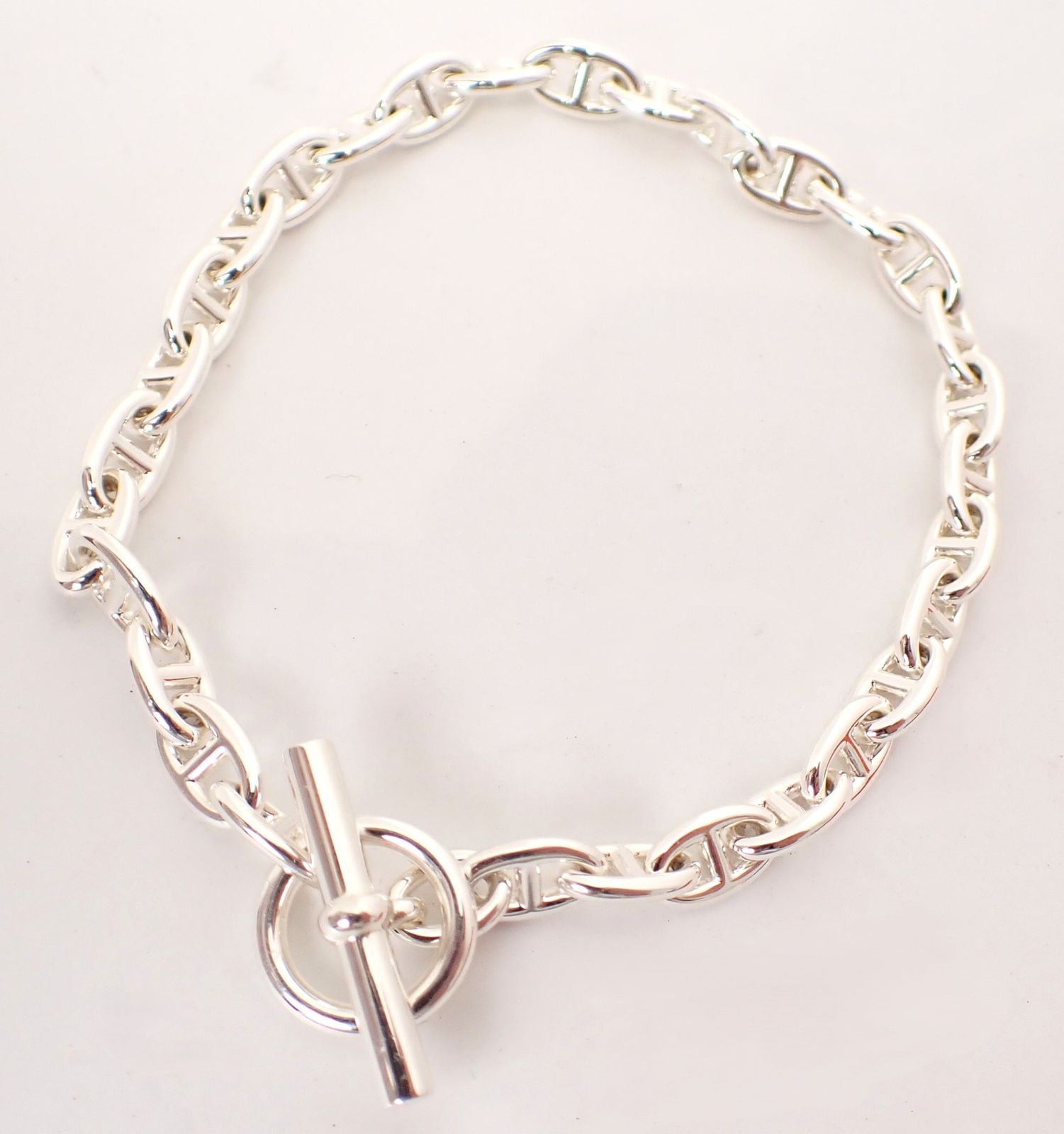 ♥品 HERMES エルメス シェーヌダンクルPM 30コマ SV 925 シルバー ブレスレット バングル アクセサリー