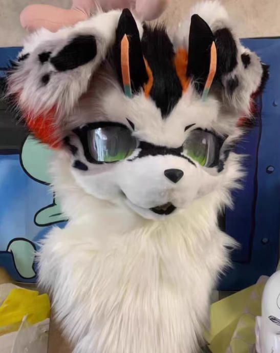 着ぐるみ ケモノ体 フルスーツ セット NO 72 黒 犬 垂れ耳 全頭ヘッド ファースーツ ぬいぐるみ コスプレ コスチューム