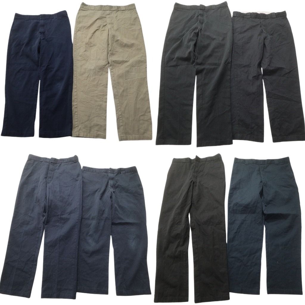 古着卸 ディッキーズ Dickies 874 ワーク パンツ セット メンズ 38 ストレート ブラック ネイビー 古着 NC 9274