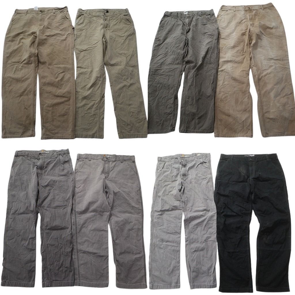 古着卸 まとめ売り カーハート Carhartt ダック ペインター パンツ セット メンズ 40 ストレート ワーク ブラック 古着 NC 9294