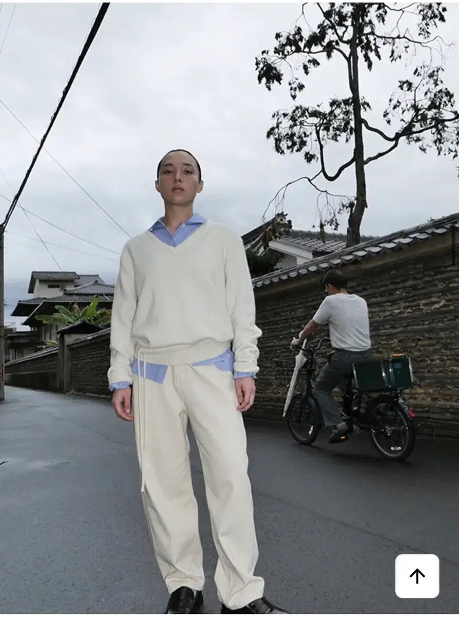 le 917 CURVED DENIM PANTS - IVORY