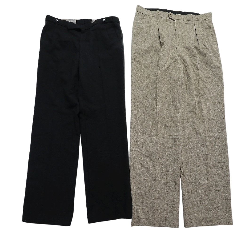 古着卸 まとめ売り スラックス パンツ セット メンズ 34 |36 2タック ブラック チェック ブルー グレー 古着 NC 9319