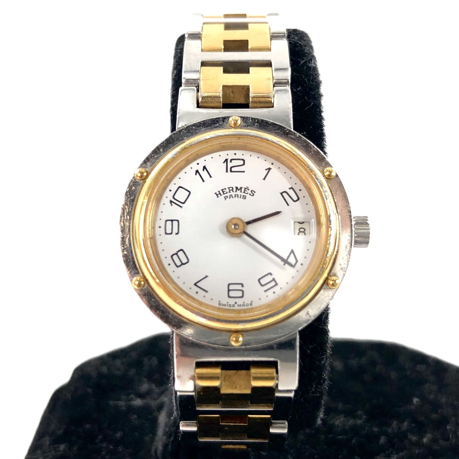 HERMES エルメス Clipper クリッパー デイト ホワイト文字盤