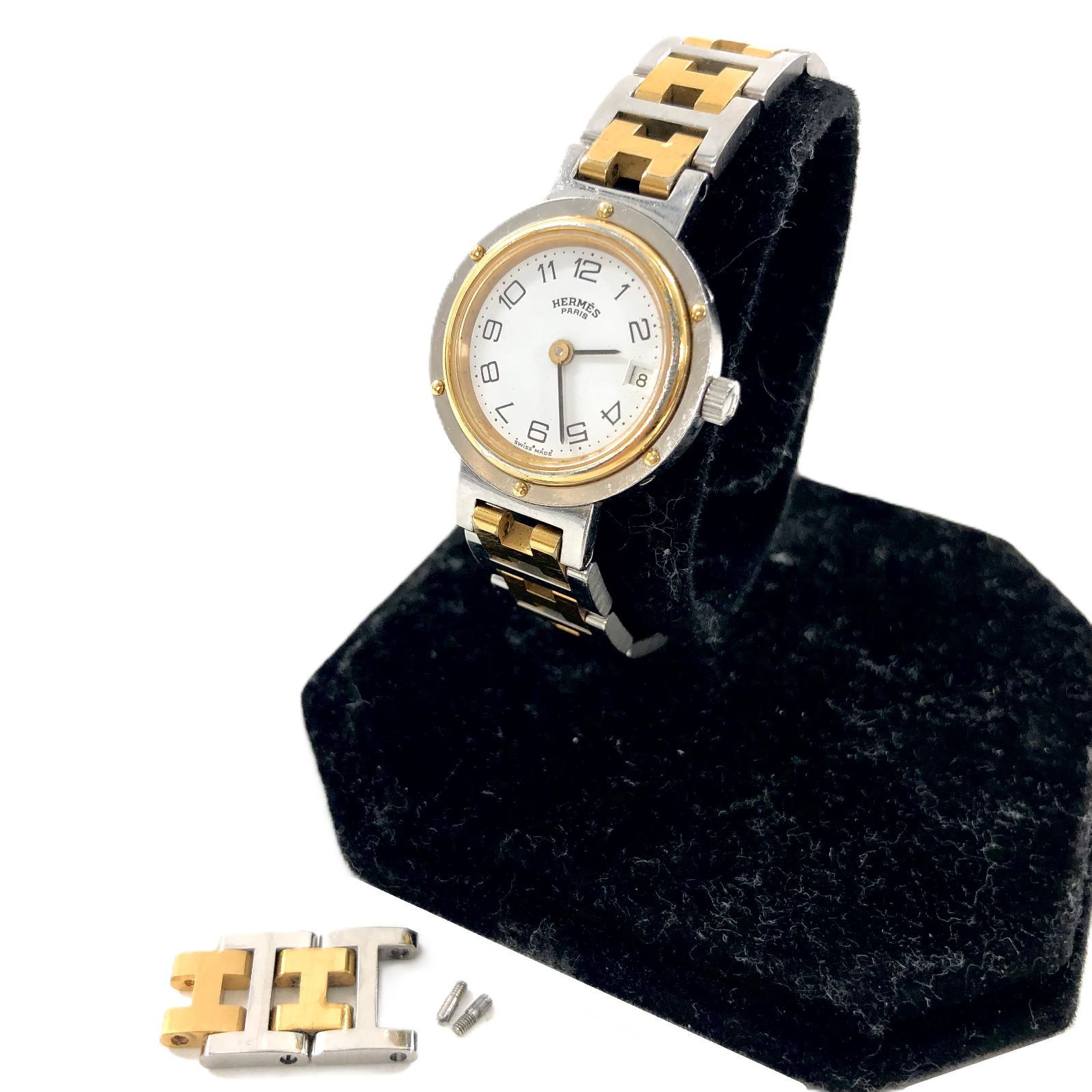 HERMES エルメス Clipper クリッパー デイト ホワイト文字盤