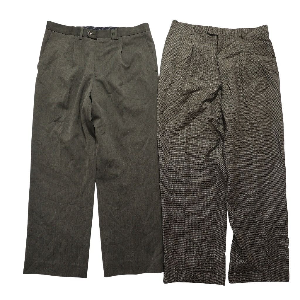 古着卸 まとめ売り スラックス パンツ セット メンズ 36 |38 タック ベージュ ライン系 ブラック 古着 NC 9316
