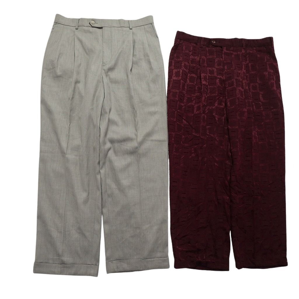 古着卸 まとめ売り スラックス パンツ セット メンズ 38 |40 ベージュ タック カーキ 赤 古着 NC 9314