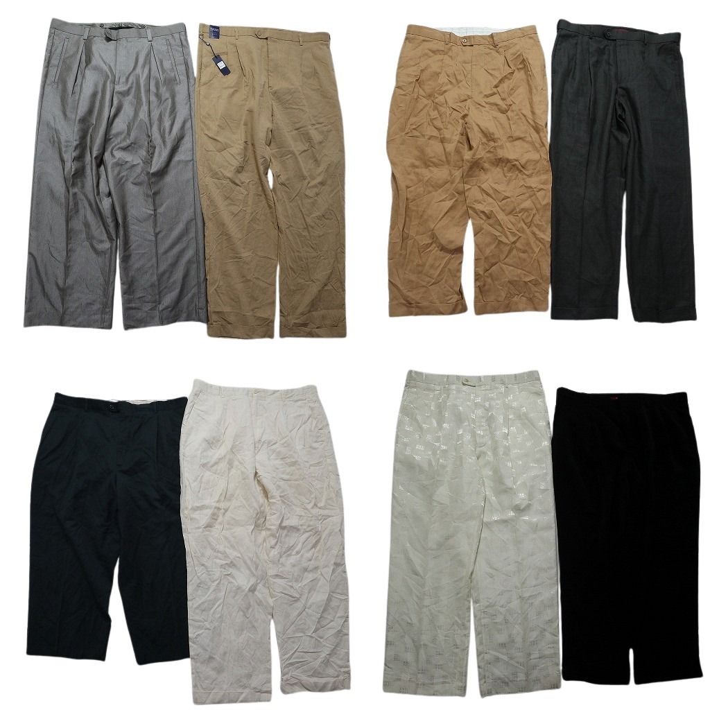 古着卸 スラックス パンツ セット メンズ 44 42 40 ベージュ グレー ブラック タック 古着 NC 9313