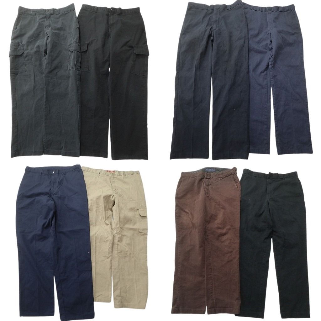 古着卸 まとめ売り ディッキーズ Dickies パンツ セット メンズ 36 ワーク カーゴ ネイビーストレート 古着 NC 9340