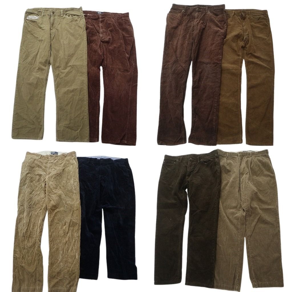 古着卸 ラルフローレン コーデュロイ パンツ セット メンズ 36 38 40 ブラウン ストレート 古着 NC 9337
