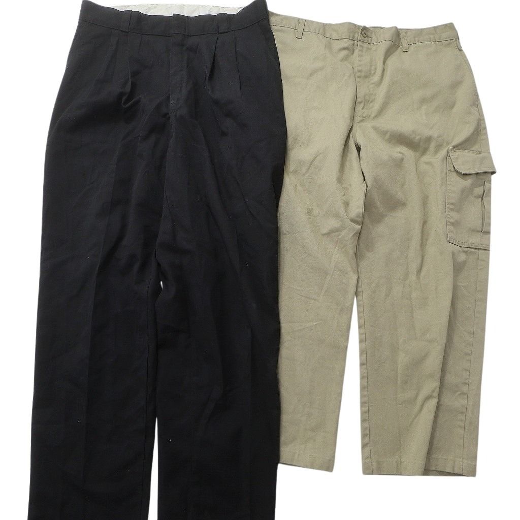 古着卸 まとめ売り ディッキーズ Dickies パンツ セット メンズ 38 カーゴ ツータック ブラック 古着 NC 9327
