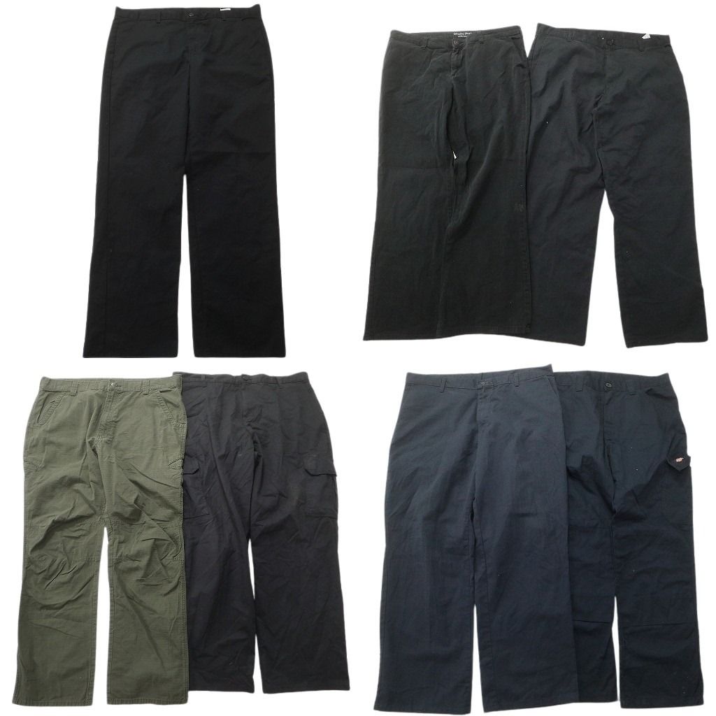 古着卸 まとめ売り ディッキーズ Dickies パンツ セット メンズ 38 カーゴ ストレート ブラック ネイビー 古着 NC 9326