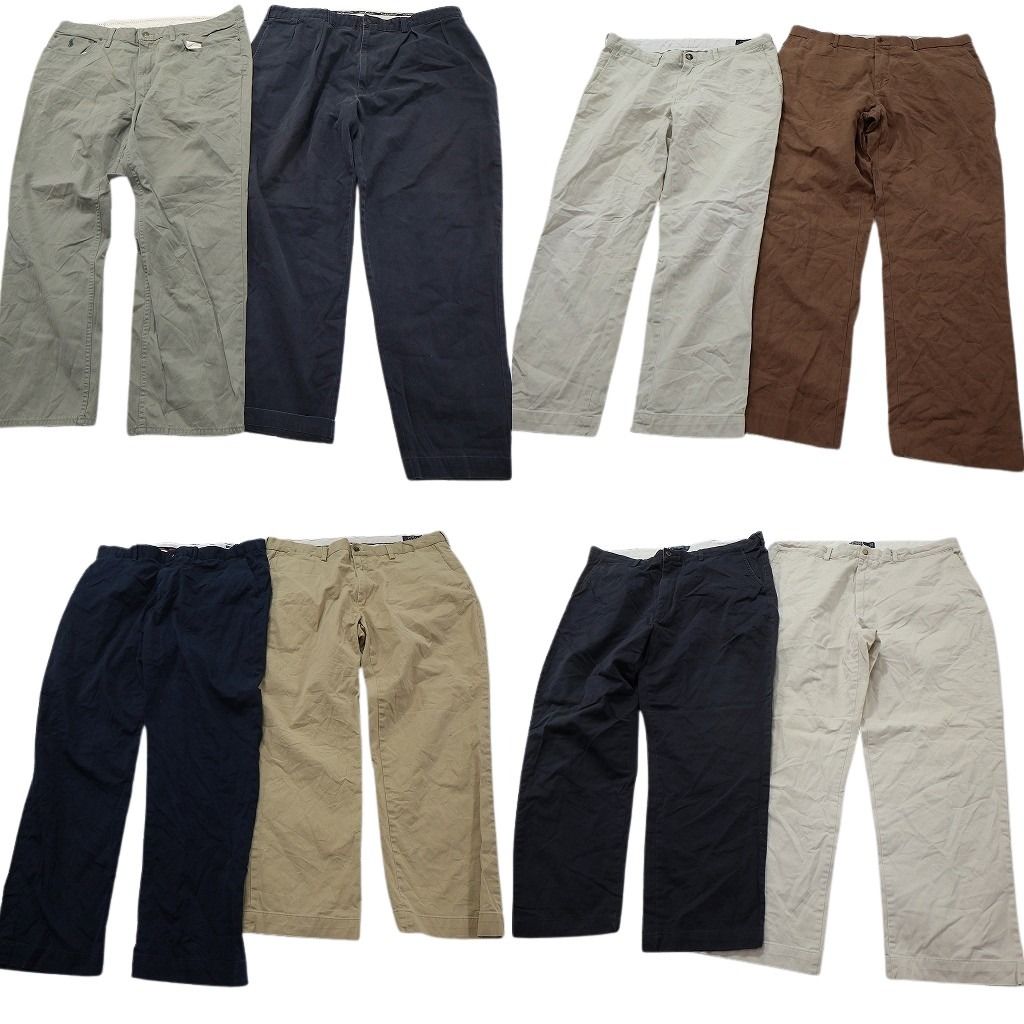 古着卸 ラルフローレン パンツ MIX セット メンズ 36 40 90’s ワイド ポロチノ ベージュ 古着 NC 9359