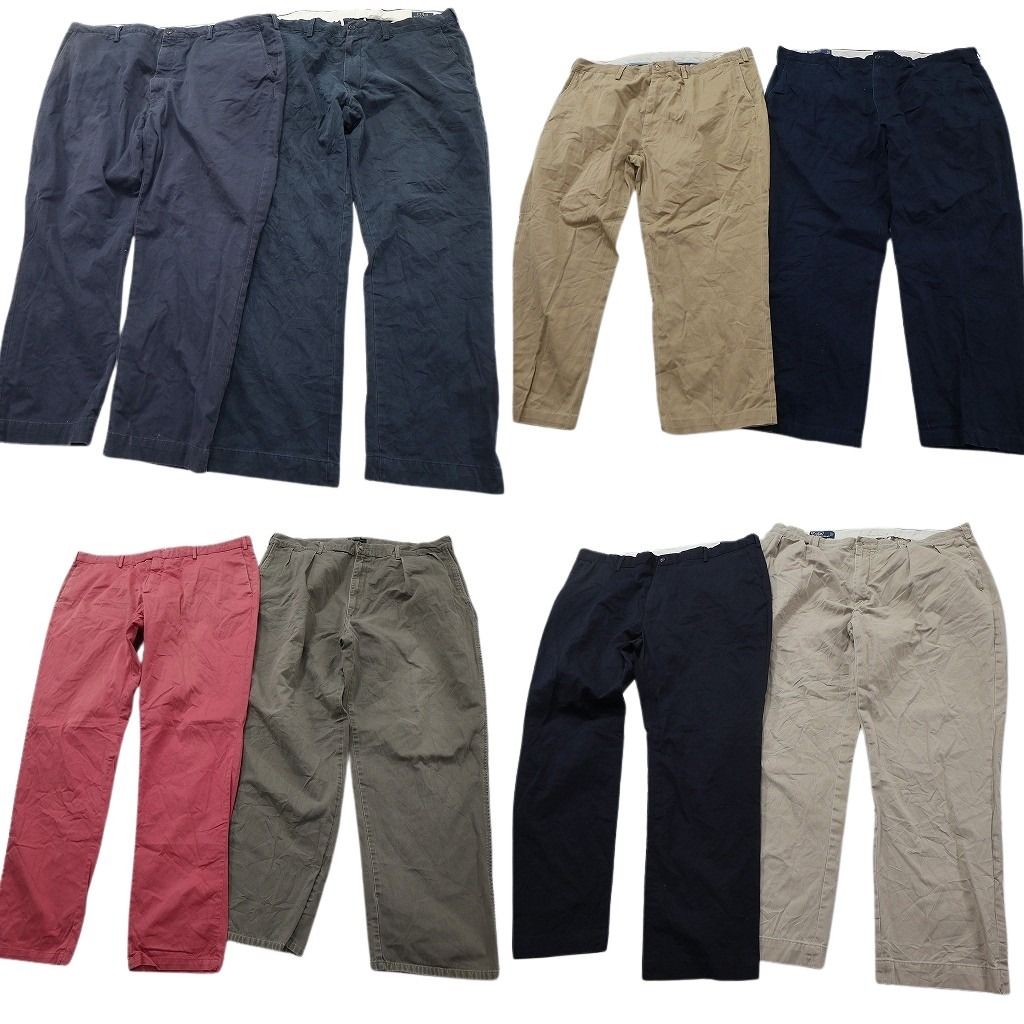 古着卸 ラルフローレン パンツ MIX セット メンズ 42 44 ワイド ツータック ネイビー ベージュ 古着 NC 9356