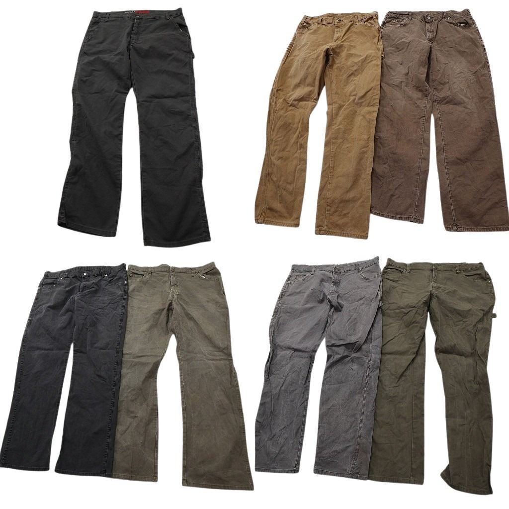 古着卸 まとめ売り ディッキーズ Dickies ダック ペインター パンツ セット メンズ 36 |38 ブラウン ワーク 古着 NC 9351