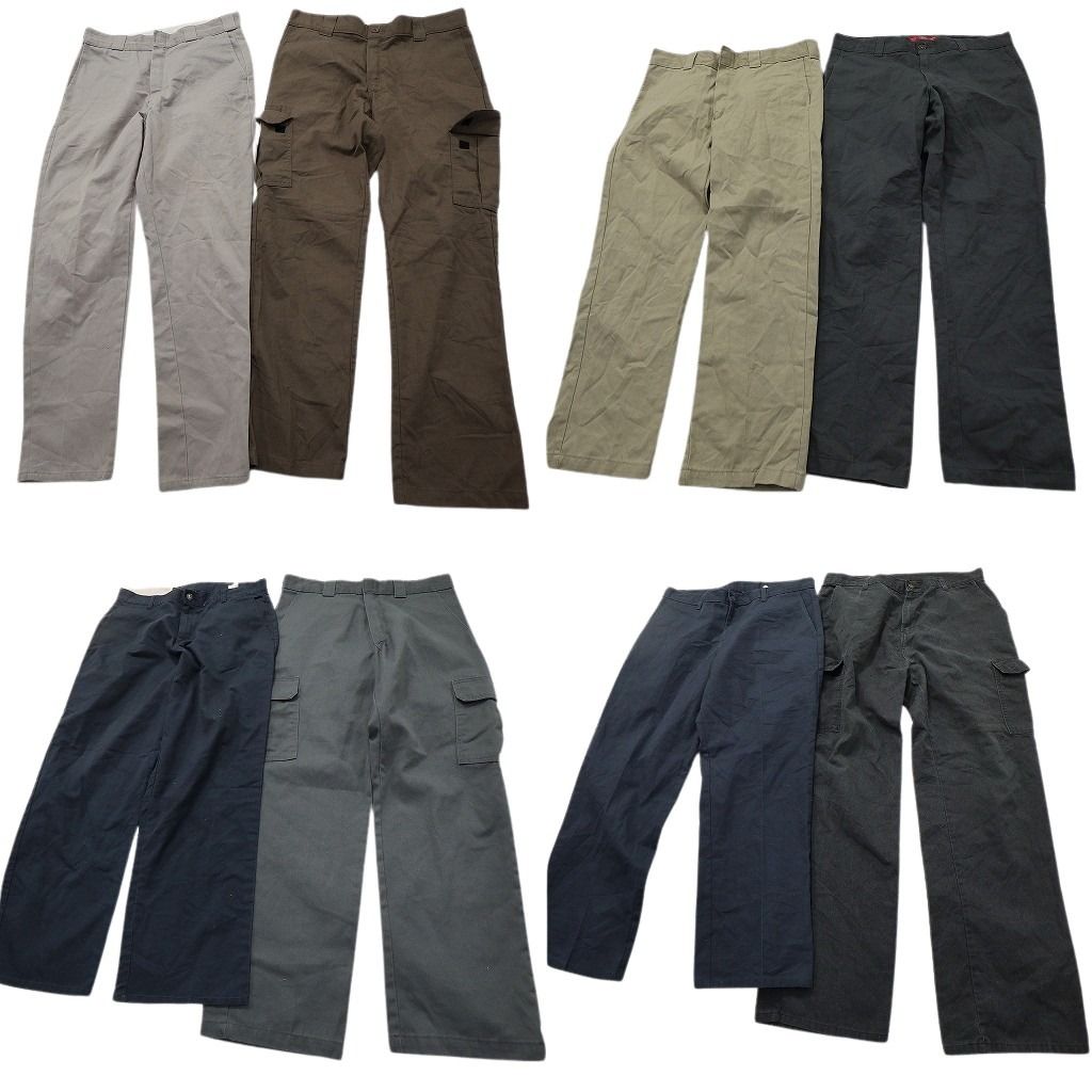 古着卸 まとめ売り ディッキーズ Dickies パンツ セット メンズ 34 ワーク カーゴ ブラック ネイビー 古着 NC 9343