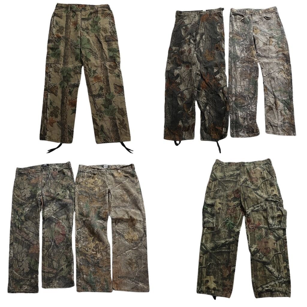 古着卸 リアルツリー柄 パンツ MIX セット メンズ 34 36 カーゴパンツ ストレート 古着 NC 9380