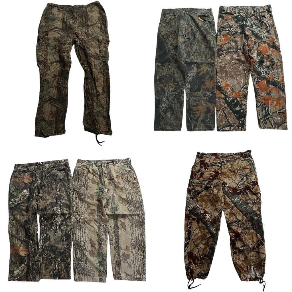 古着卸 まとめ売り リアルツリー柄 パンツ MIX セット メンズ XL |38 カーゴ 枯葉迷彩 ダブルニー 古着 NC 9378