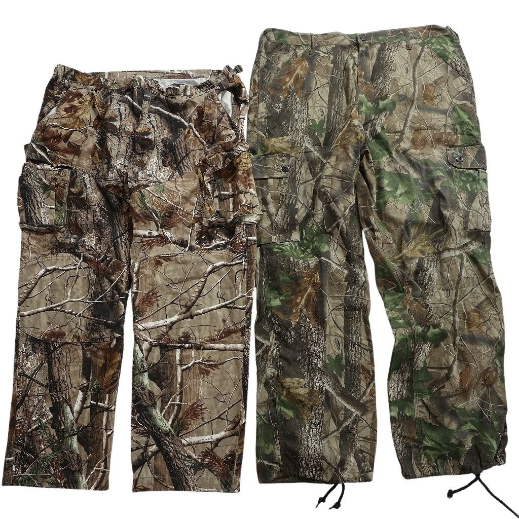 古着卸 まとめ売り リアルツリー柄 パンツ MIX セット メンズ XL |2 |42 |44 |45 カーゴ 枯葉迷彩 テーパード 古着 NC 9377