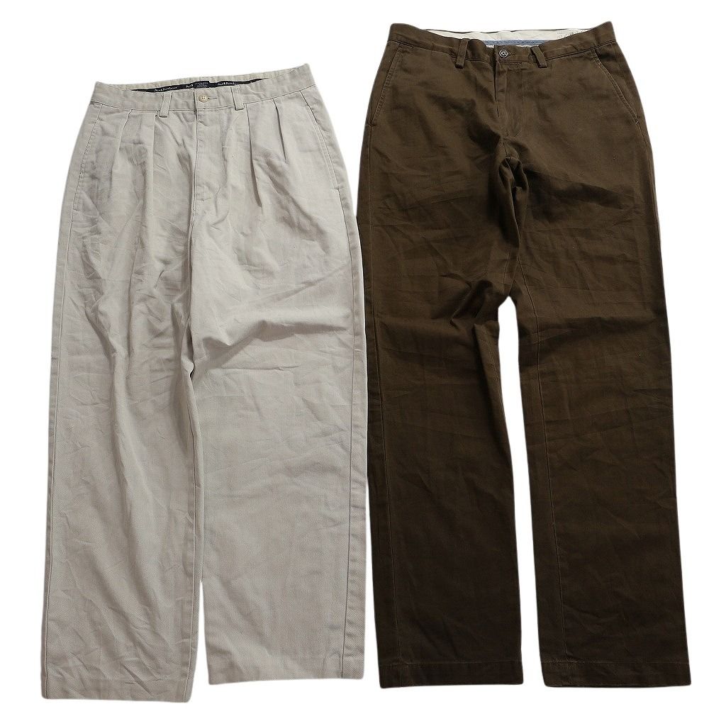 古着卸 まとめ売り ラルフローレン パンツ MIX セット メンズ 30 |32 ツータック ポロチノ ベージュ ブラウン 古着 NC 9375