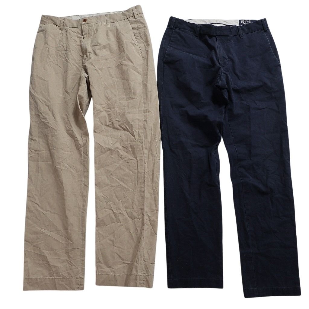 古着卸 まとめ売り ラルフローレン パンツ MIX セット メンズ 32 ツータック ポロチノ ベージュ 総柄 古着 NC 9374