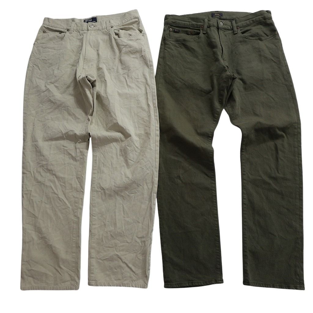 古着卸 まとめ売り ラルフローレン パンツ MIX セット メンズ 33 |34 ツータック チェック スラックス テーパード 古着 NC 9373
