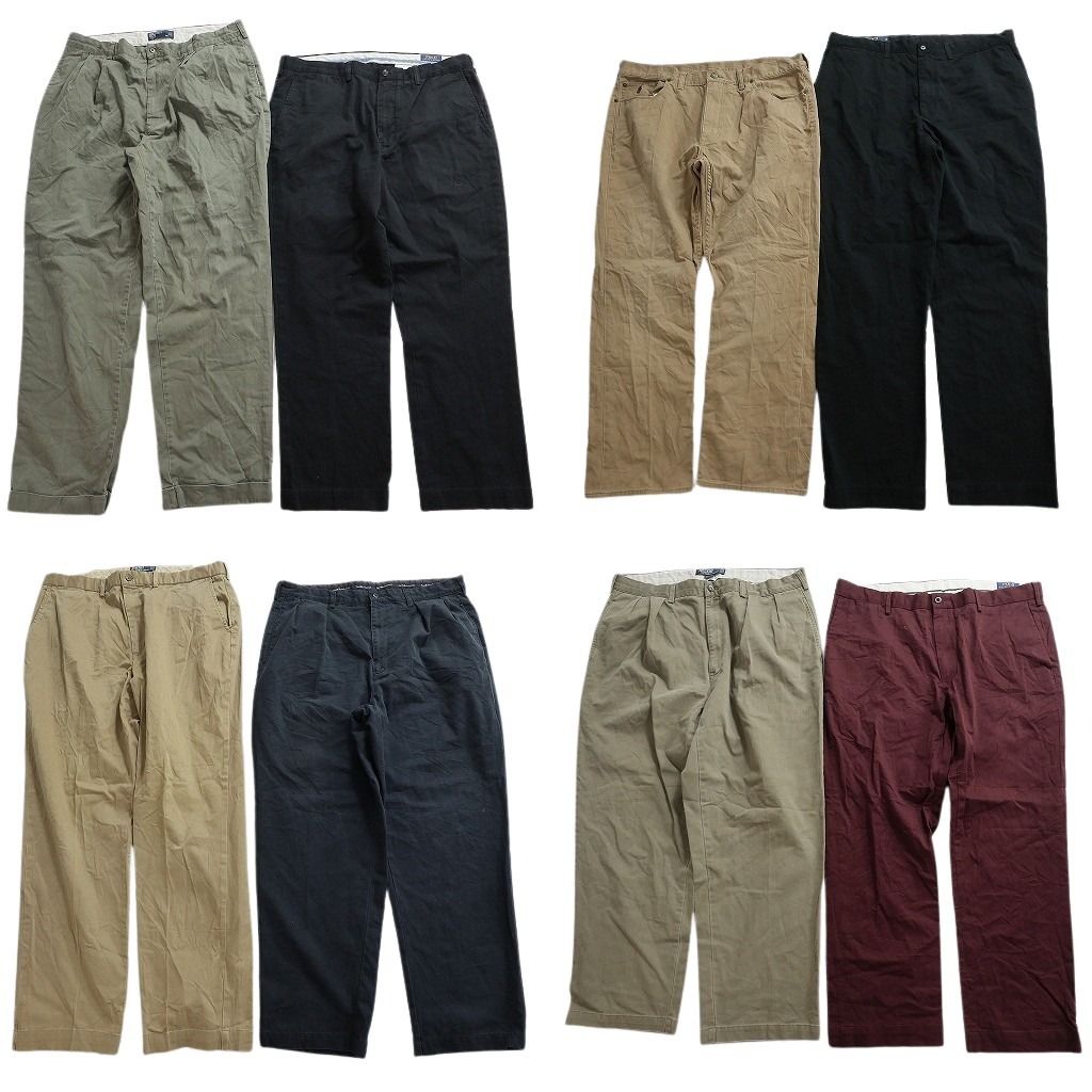 古着卸 ラルフローレン パンツ MIX セット メンズ 38 ポロチノ テーパード ネイビー ベージュ 古着 NC 9364