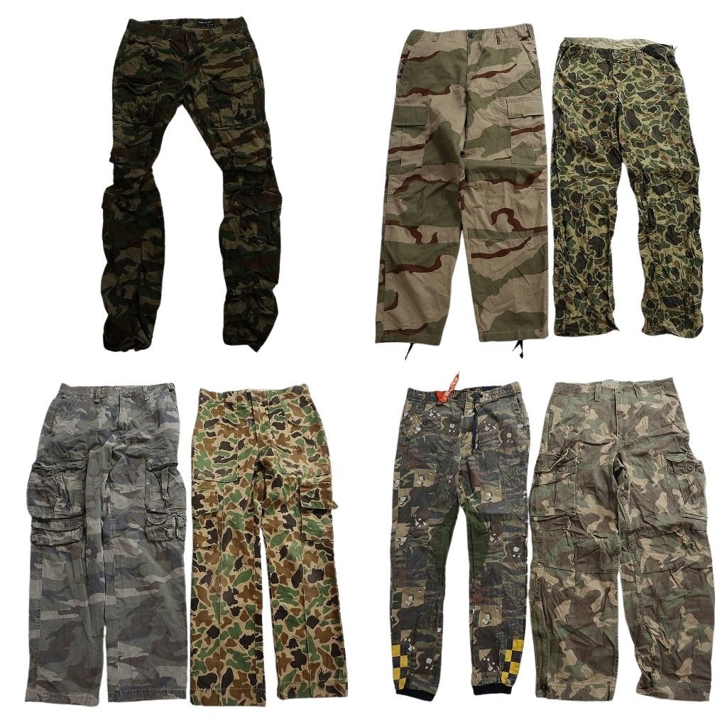 古着卸 迷彩柄 パンツ セット メンズ M 34 36 カーゴパンツ ストレート ミリタリー 古着 NC 9362