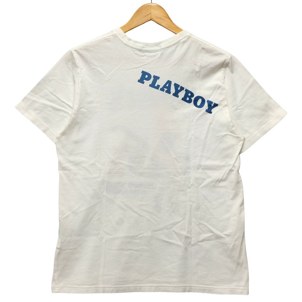 PLAYBOY × HYSTERIC GLAMOUR / Tシャツ/S/コットン/ホワイト/無地/1242CT02 HYSTERIC GLAMOUR ヒステリックグラマー PLAYBOY プリント 半袖T