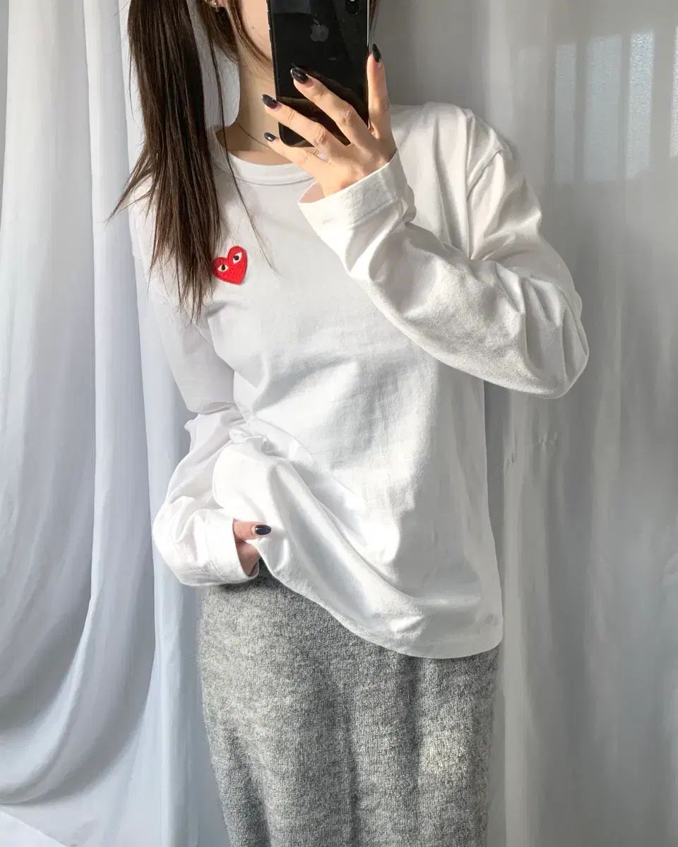 COMME des GARCONS プレイ ワッペン ロングスリーブ