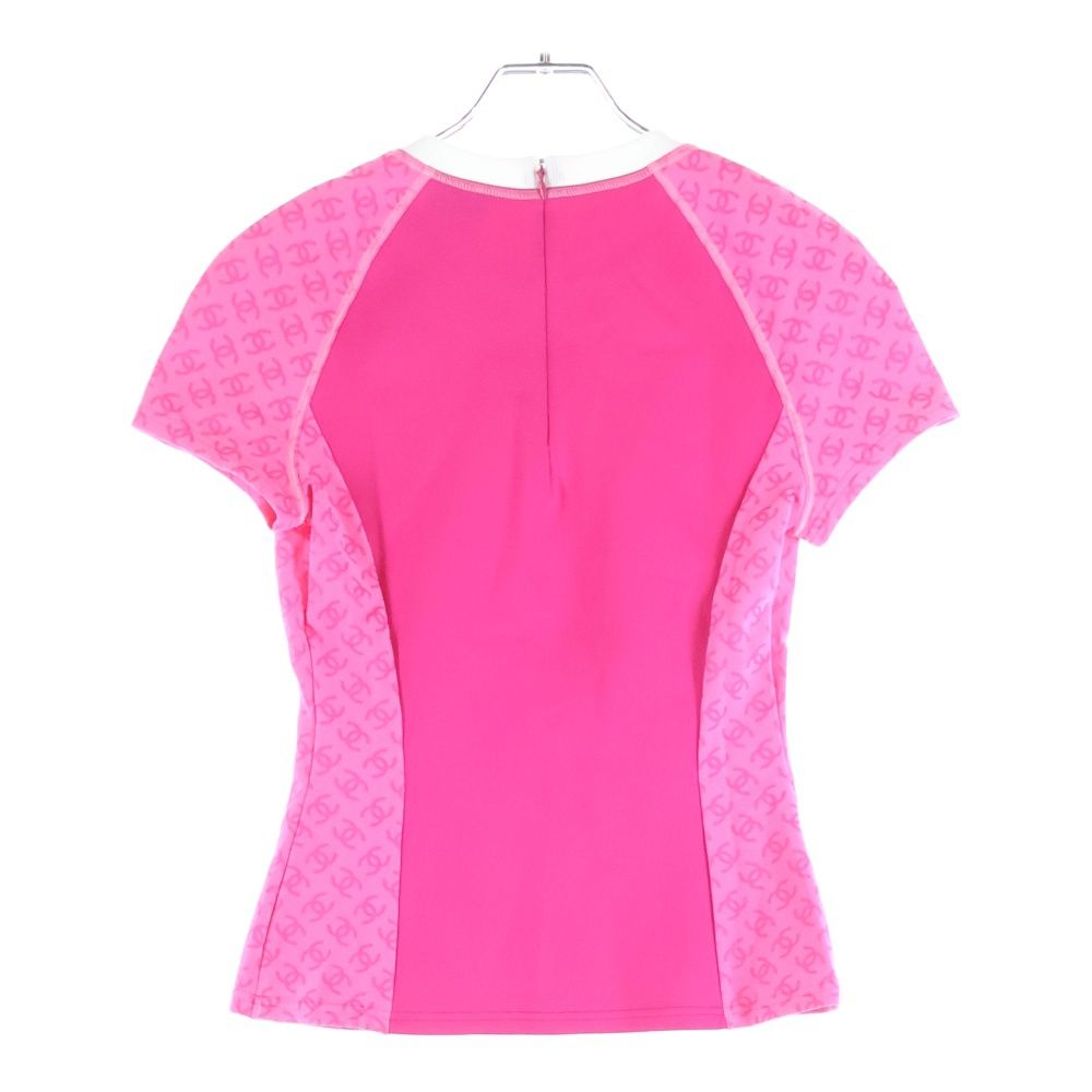 CHANEL (シャネル) ココマーク ラインストーンロゴ 柄 切り替え クルー