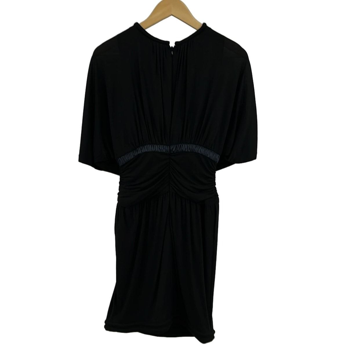 CHANEL シャネル ワンピース サイズ38 M レディース - P 34881 黒×ダークネイビー 七分袖 ひざ丈 シルク リボン